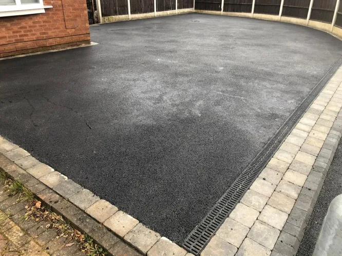 New Tarmac Driveway with Block Paving Border