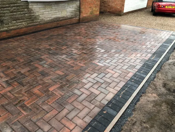 Block Paved Driveway with Contrasting Border